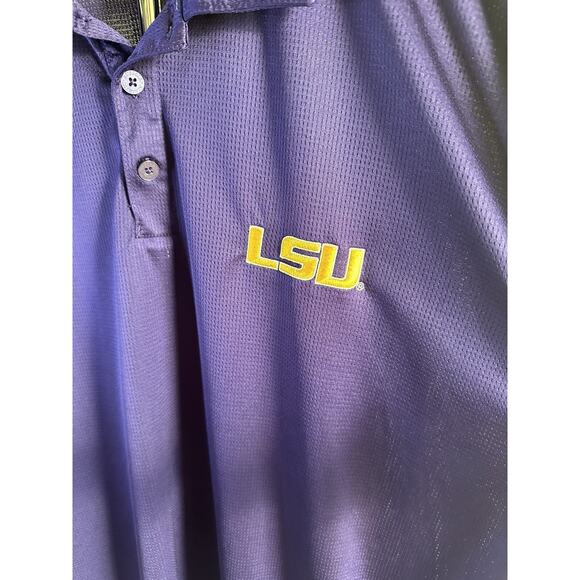 LSU Tigers Mens Polo Shirt X-Large Purple Louisiana State University Russell - Picture 3 of 13